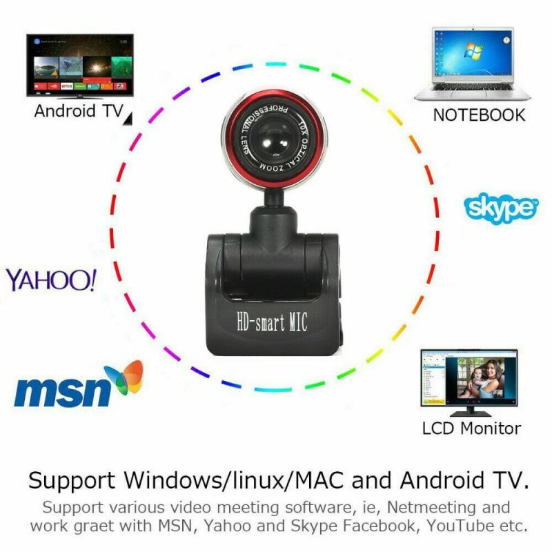 480P Usb Webcam Hd Camera Web Cam Mic Clip-On Voor Computer Laptop Desktop Web Camera 360 Graden Conferentie Camera