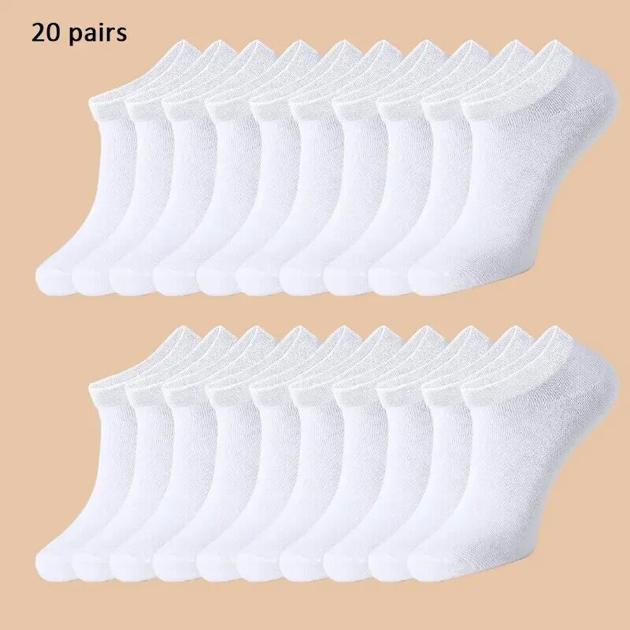 10/12/20/40 pares de calcetines náuticos para hombre, calcetines deportivos de negocios con absorción de sudor para verano y otoño, calcetines tobilleros suaves sin pilling de Color sólido: Morado oscuro