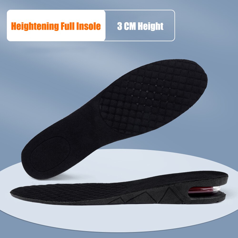 3-7.5cm Height Increase Insoles for Men Women Feet Heel Lift Inserts Height Adjustable Shock Absorption Heightening Shoe Pads: 3cm Full Insoles