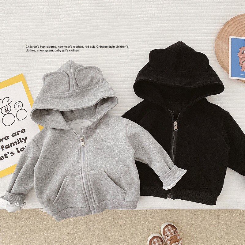 Arrivals 2022 Kinderen Baby Boy Kleding Lente Cartoon Casual Hoodie Jasje Grijs Pasgeboren Kinderen Bovenkleding Kostuum