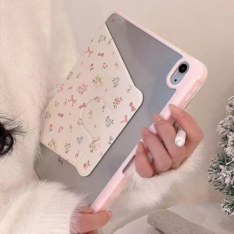 Funda bonita de dibujos animados para iPad Air 6, para IPad Air 5 4 10,9 Pro 11 2/3/4th, funda con rotación para iPad 10,2 8/9 Gen con portalápices