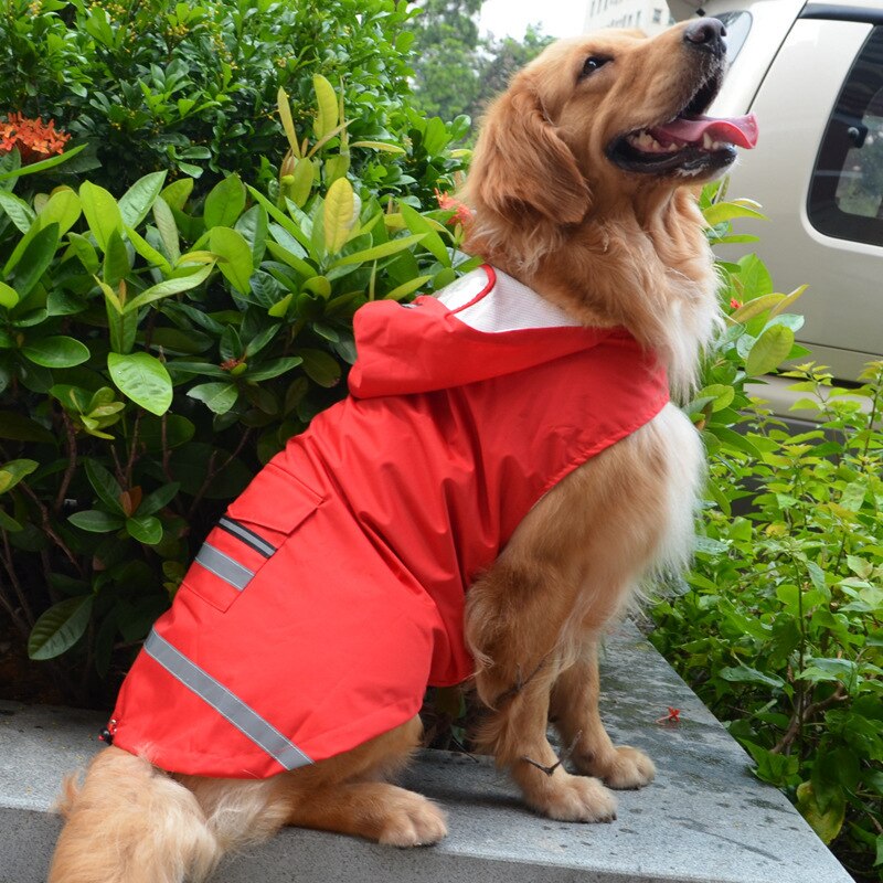 Vattentät husdjur stor hund regnjacka stor hund kläder utomhuskappa regnjacka reflekterande medium stor hund poncho andas mesh