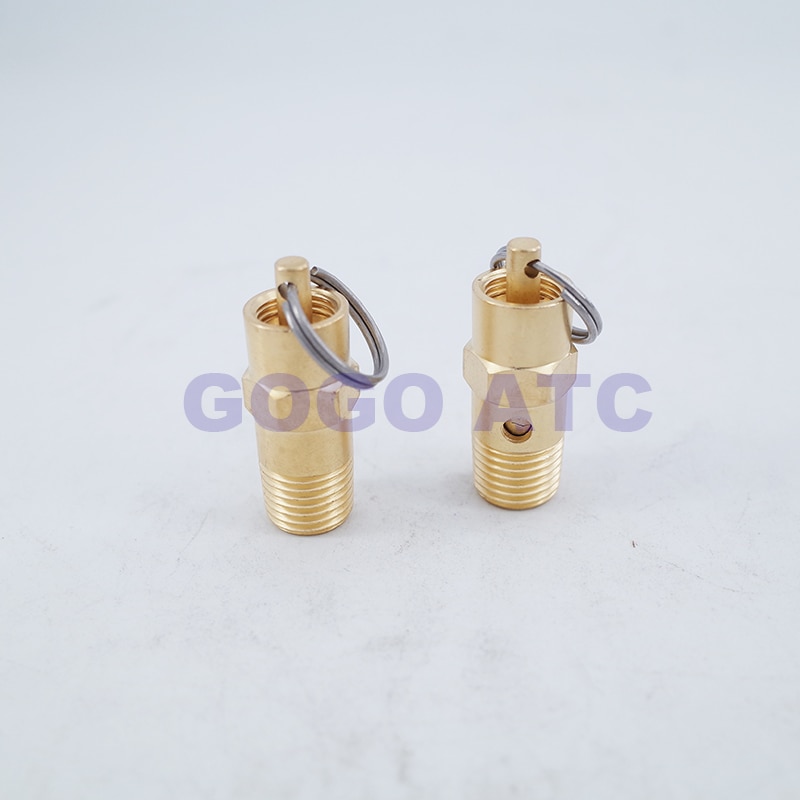 Brass Pneumatic Safety valve pull ring 100psi/125psi/150/160psi adjustable air pressure relief valve vent male 1/4 NPT thread