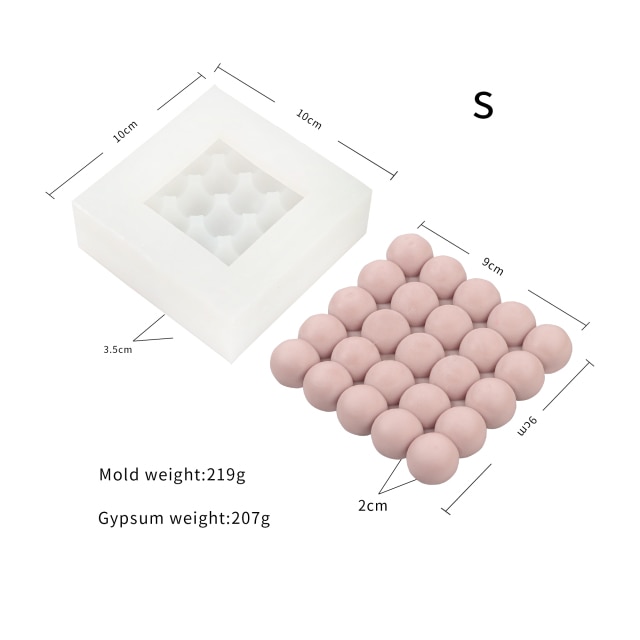 Beton bakke form cement kugle bakke placeringer silikone form coaster duftende lys bakke silikone forme dekoration: S