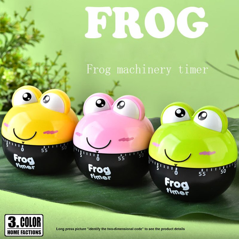 Lovely 55 Minute Animal Timer Easy Operate Kitchen Useful Cooking Cute Frog Shape for Kitchen Timer SMD66