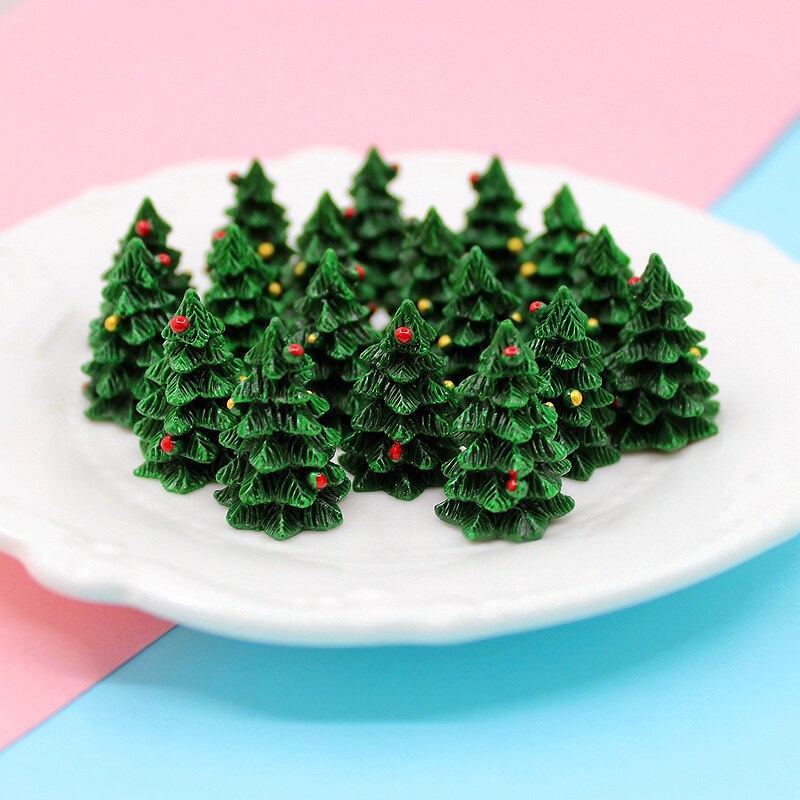 20 st 3d miniatyr julgran fe trädgårdstillbehör gör-det-själv terrariumfigurer prydnader juldekoration tillbehör 18*27mm: Default Title