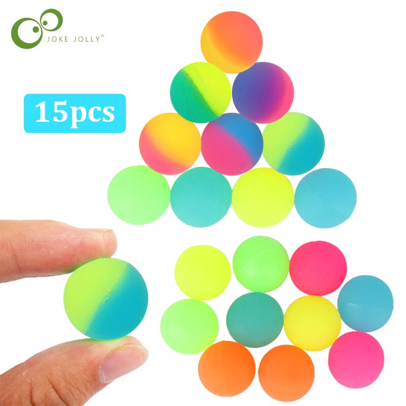 15 Teile/los Hohe Bounce Spielzeug Bälle Kinder Party Favor Dekoration Kinder Springenden Ball Muster Soild Farbe Zwei-farbe bounce Ball