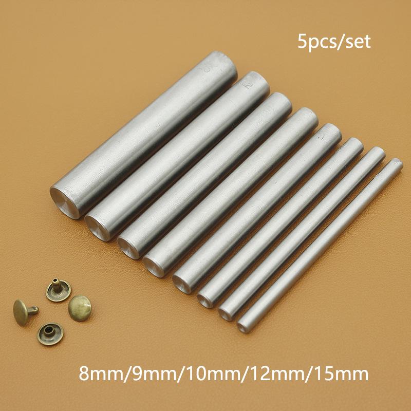 5pcs/set Leather Craft Punch Tools Double Rivet Leathercraft Mushrooms Nails DIY Panels Snap Fastener Installation 8mm-15mm