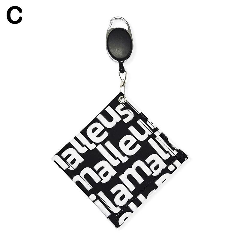 Mode Streep Golf Bal Schoonmaken Handdoek Vierkante Vorm Waterdichte Dubbelzijdig Fleece Pu Materiaal Reinigen Golfbal Club Handdoek: C