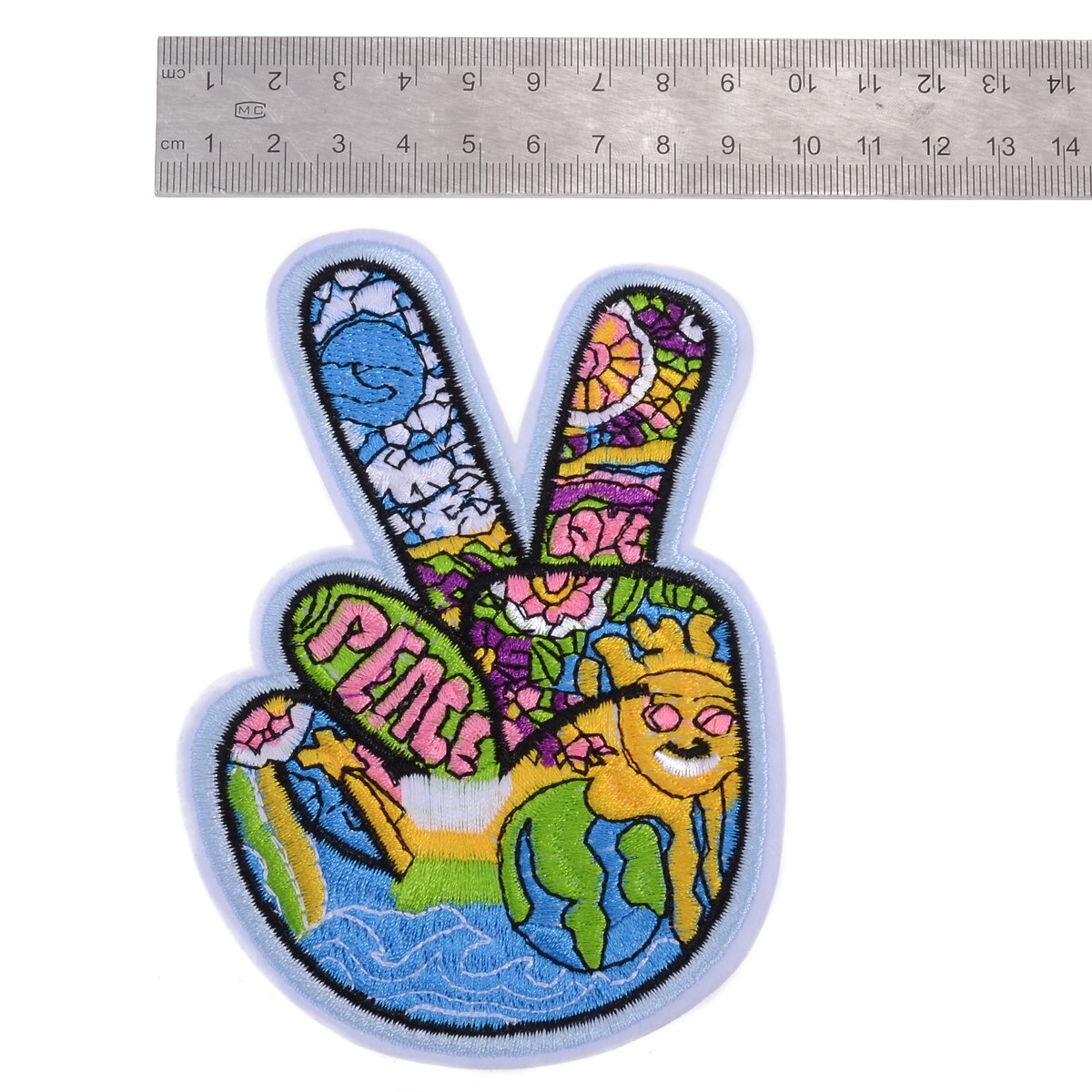 4 sztuk hipis miłość autobus kwiaty pokoju naklejki ubrania aplikacje łatki na łatka DIY Sztuka haftowane żelazko szyć na aplikacja