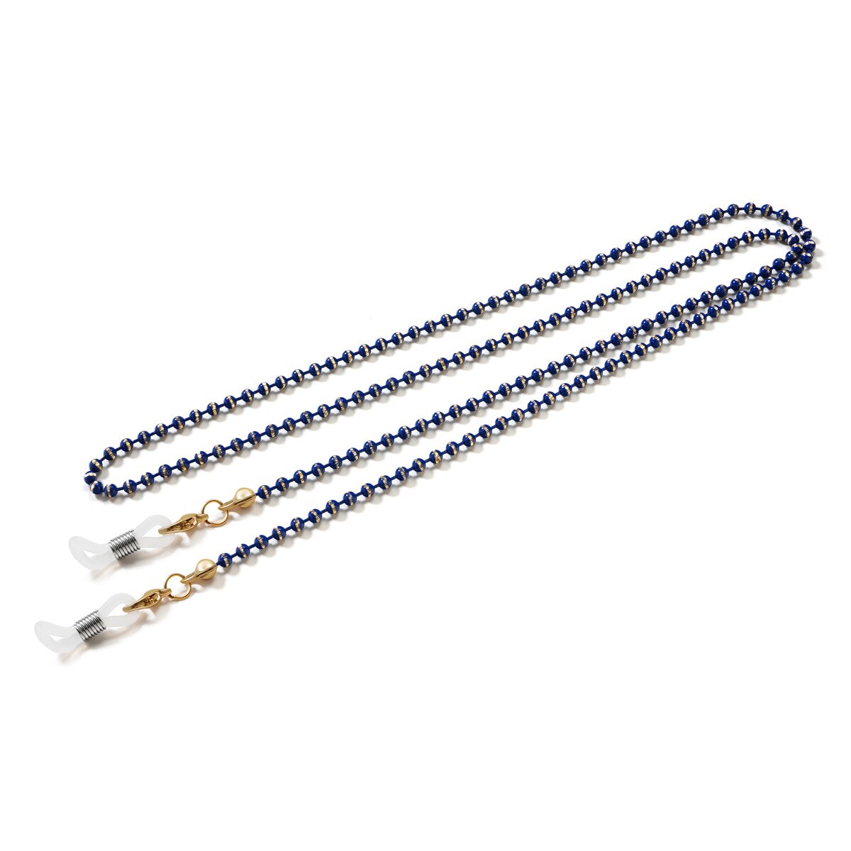 Collar de cuerda colgante para mascarilla facial, soporte ajustable para gafas, sin huellas, con dos ganchos y hebillas,: dark blue