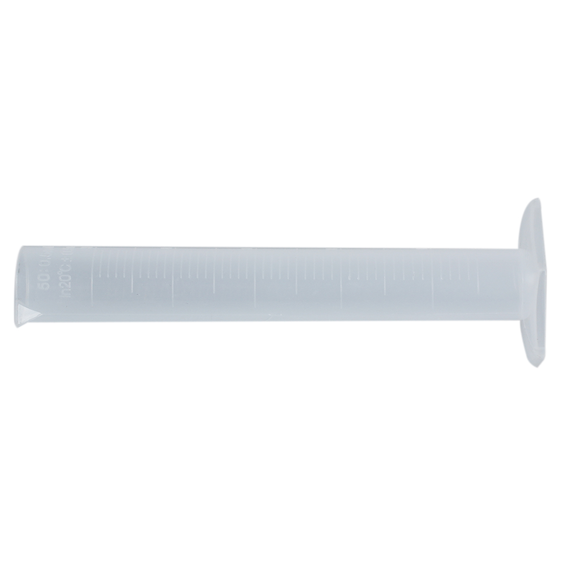 50 ml Transparent plastic graduated tube.