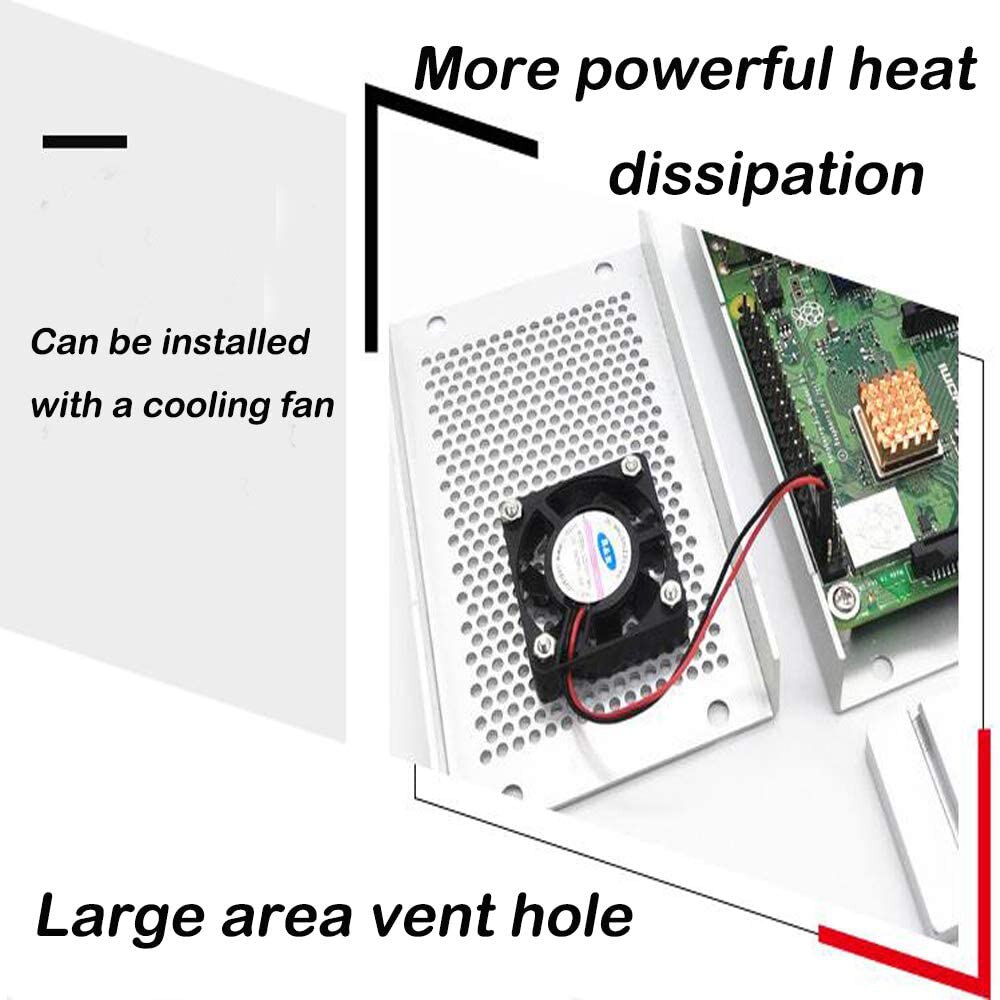 Case Voor Raspberry Pi 4 Met Aluminium Metalen Koelventilator 5V 3A USB-C Voeding Met On/Off schakelaar Voor Raspberry Pi 4 Model B