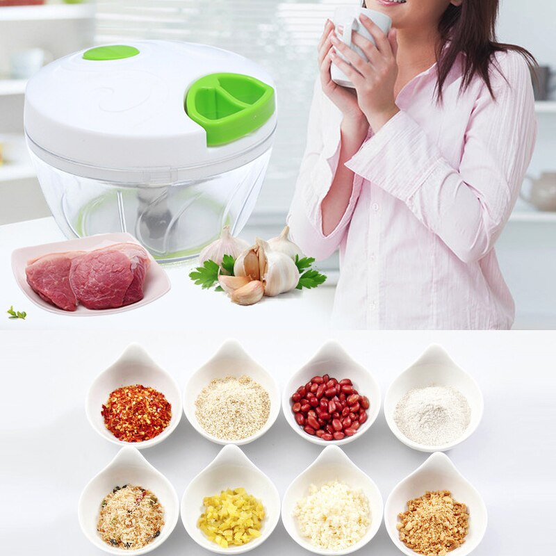 500ML Powerful Manual Meat Grinder Hand-Power Food Chopper Mincer Mixer Blender To Chop Meat Fruit Vegetable Nuts Shredders