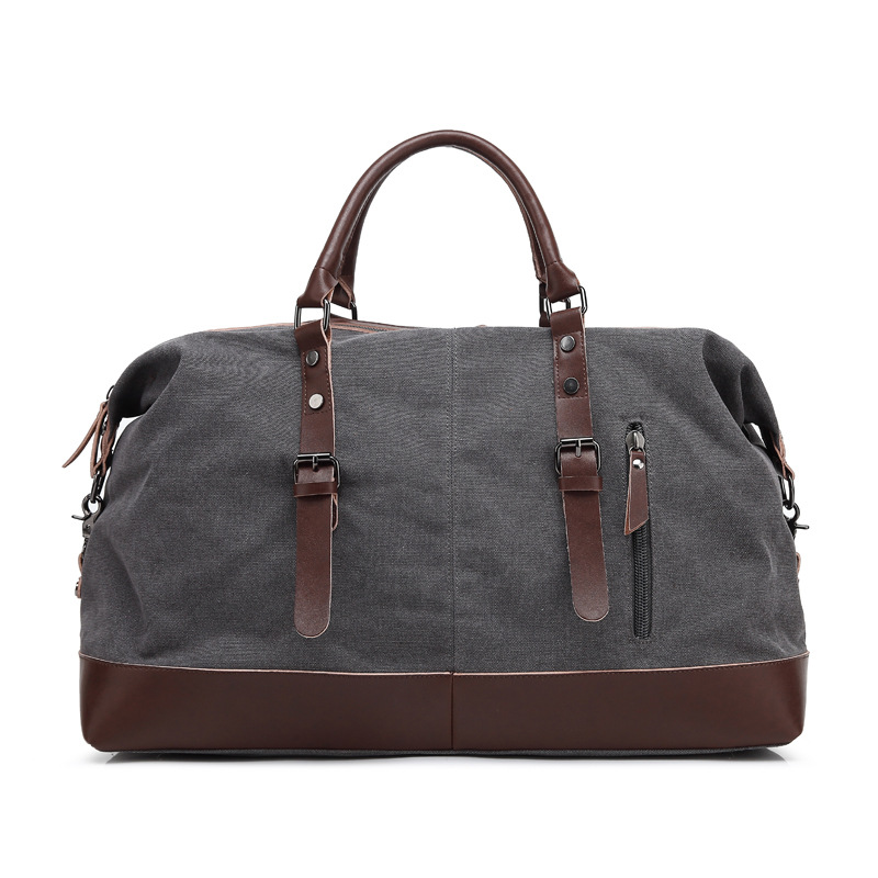 Grote Capaciteit Canvas Bagage Schoudertas Casual Retro Handtas Tweeërlei Gebruik Messenger Outdoor Reistas: GRAY