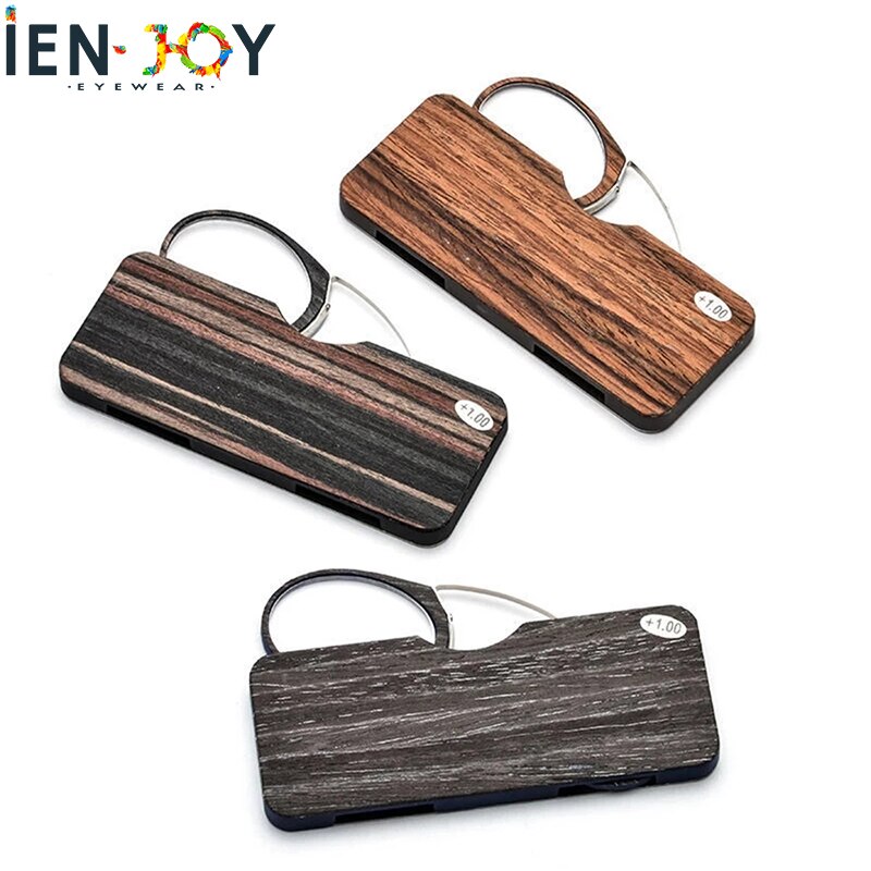 Ienjoy Pince-Nez Neus Clip Leesbril Vergrootglas Glasse Mannen Vergrootglas Draagbare Legless Bril TR90 Draagbare Met Doos