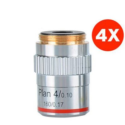 Microscope Objective lens 195 Flat-field / Semi-flat Field Achromatic Objective Lens 4x 10x 20x 40x 60x 100x Can be Choose: 195Plan-4X