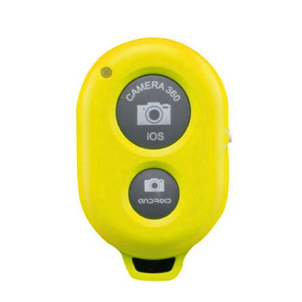Wireless Bluetooth-compatible Remote Control Button Self-Timer Stick Shutter Release Camera Remote Controller: Yellow
