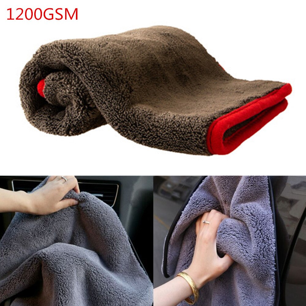 Paño de microfibra para lavado y limpieza de coche, trapo grueso para detallado de coche, de 1200GSM, sirve para cocina o cuidado de objetos