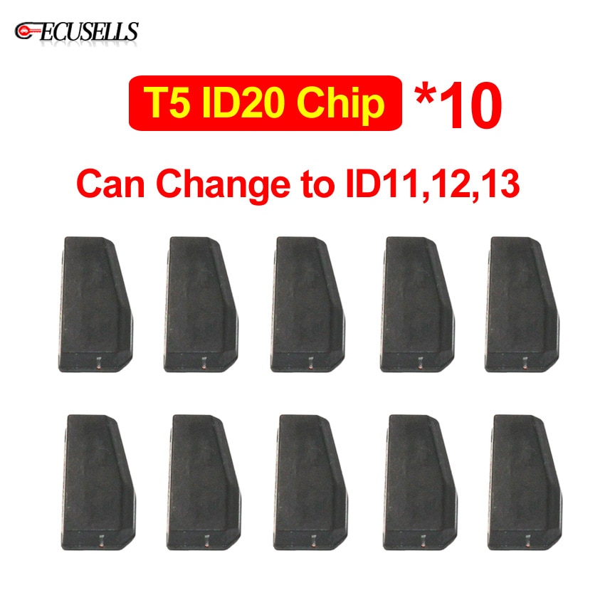 10 stks/partij T5 ID20 Carbon Transponder Chip Autosleutel Leeg Chips Beschikbare Veranderen om ID11 12 13 Programmeren Kopieer Vervang autosleutels