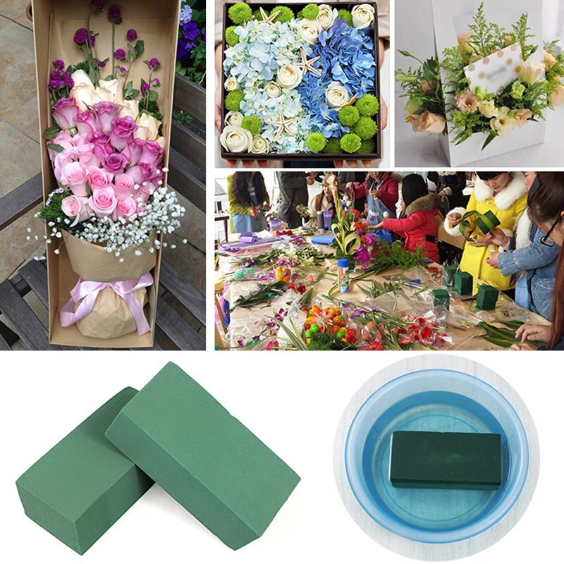 QWORK® 8 stuks steekschuimcilinders van 8 x 6 cm voor arrangementen, nat steekschuim in groen, ideaal voor bruiloften en feesten