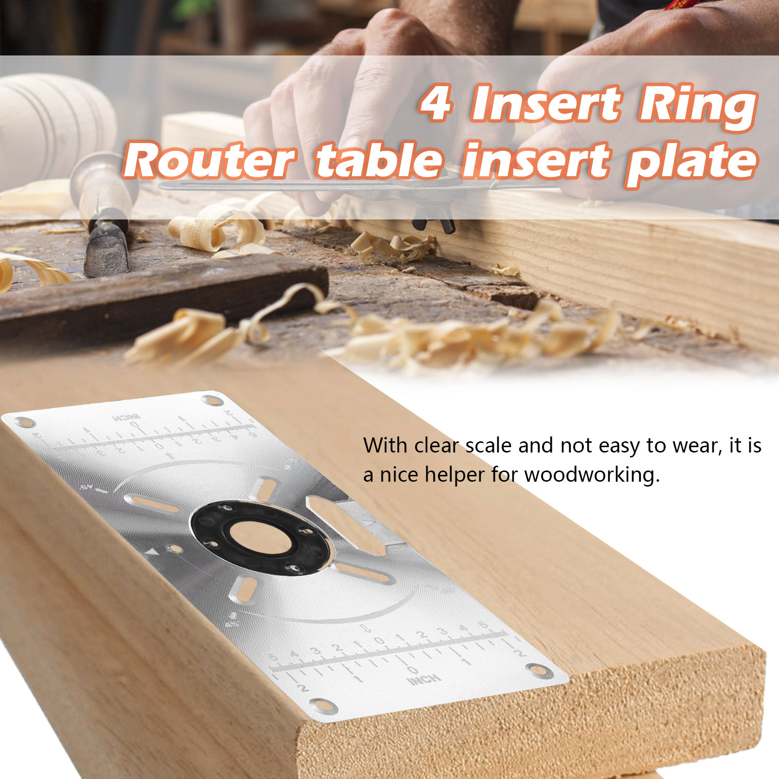 KKMOON router tavolo inserto piastra rifilatrice in alluminio incisione Flip tavola con 4 anelli per la lavorazione del legno