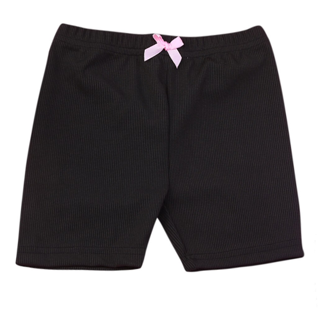 4Pcs Peuter Elastische Taille Zweet Shorts Katoen Kinderen Kid Baby Meisjes Effen Kleur Shorts Roze Boog Veiligheid Broek Ondergoed