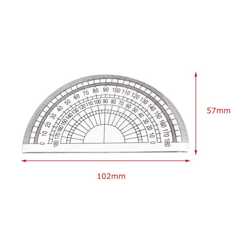 Single Semicircular Protractor Transparent Plastic Painting Tool Ruler Measuring Triangle Tool Protractor Angle Student N3Z7