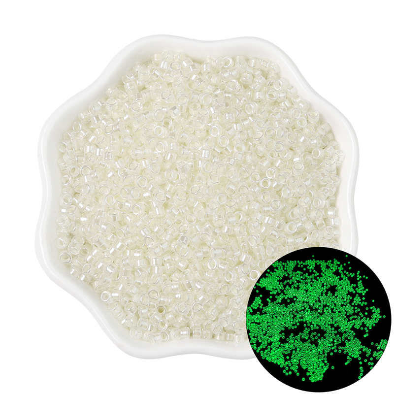10g 700 Uds 2,5mm cuentas de semilla de vidrio luminosas que brillan en la oscuridad 1mm agujero para fabricación de joyería DIY pulsera collar cuentas artesanales: Lavanda