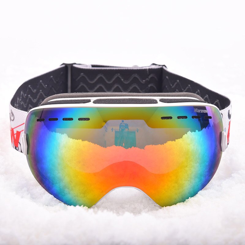 Marsnow Skibrille Doppel UV400 Anti-Nebel-Ski Objektiv Maske Brille Skifahren Männer Frauen freundlicher freundlicher Jungen Mädchen Schnee Snowboardbrillen: Kinder Weiß Rahmen