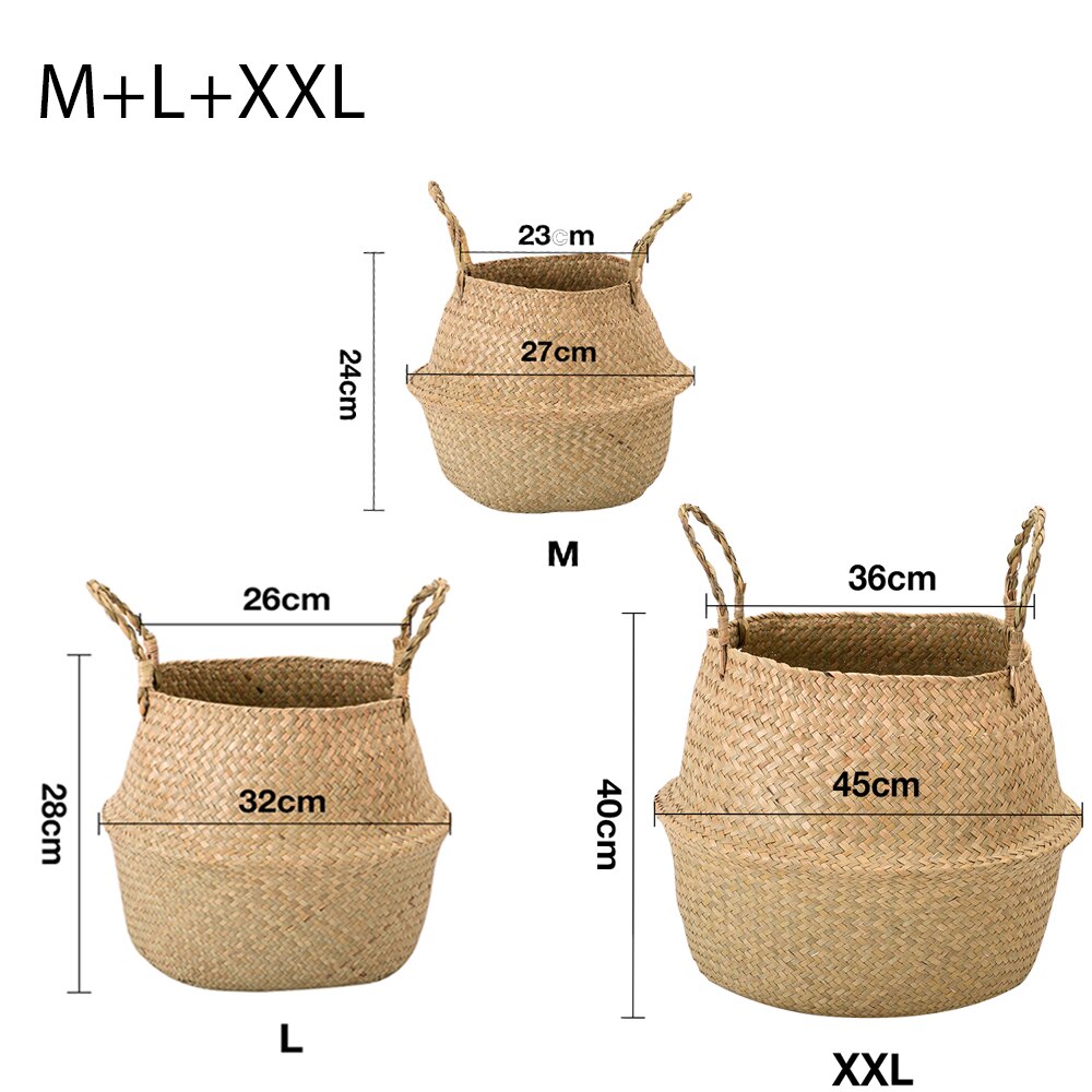 Wicker Storages Basket Flower Baskets Laundry Storage Decorative Basket Rattan Flower Pot Garden Planters Household Organizer: M  L  XXL
