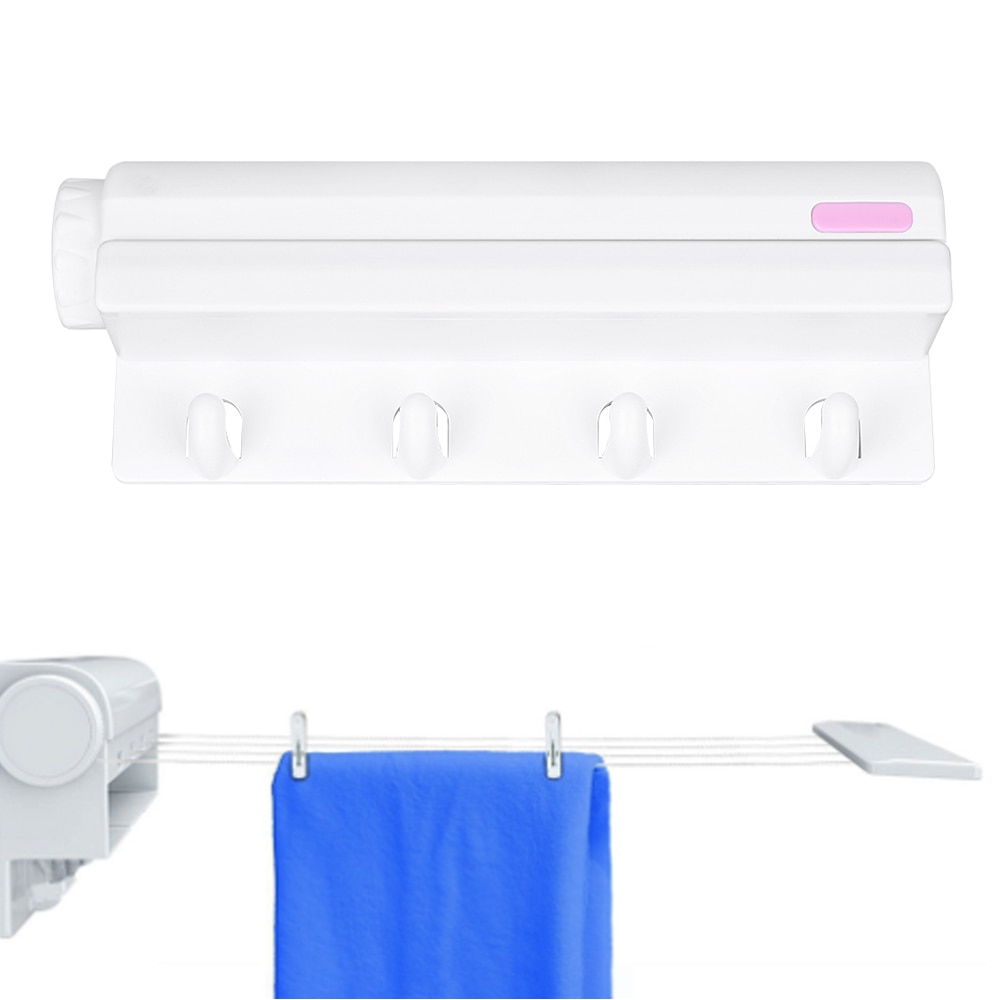 Stainless Steel Wall Hanger Retractable Indoor Clothes Hanger Magic Drying Rack Towel Rack Retractable Clothesline Clothes Dryer