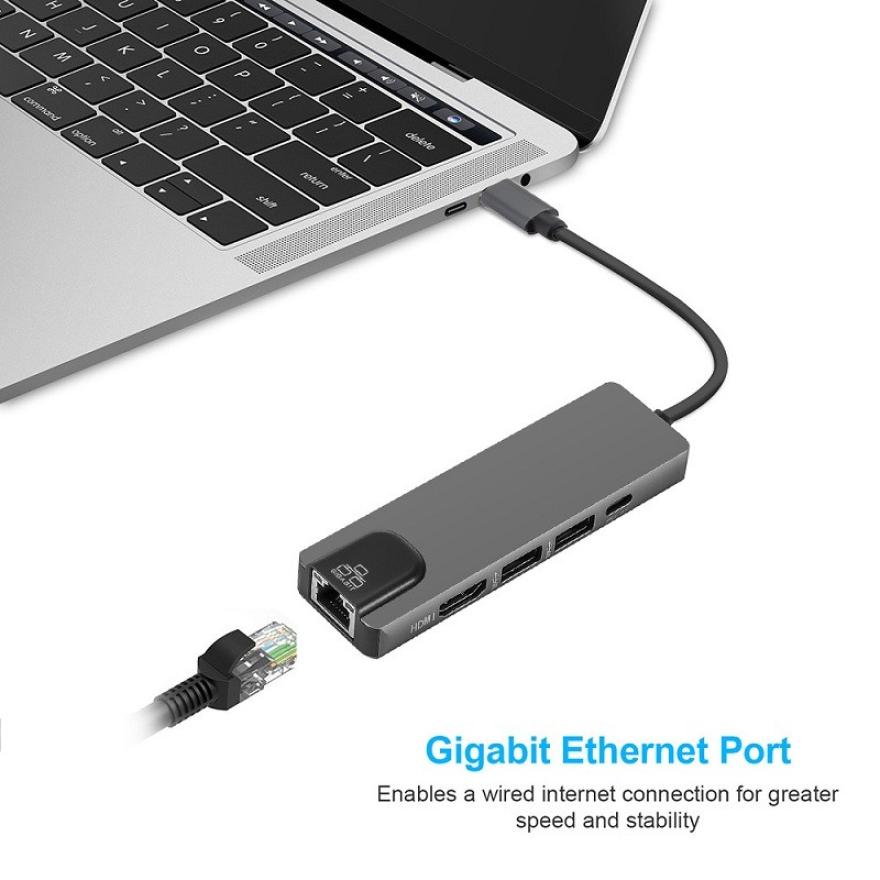 Thunderbolt 3 usb typ c hub  to 4k dockningsstation adapter usb 3.0 laptop tillbehör usb-c pd converter för macbook air
