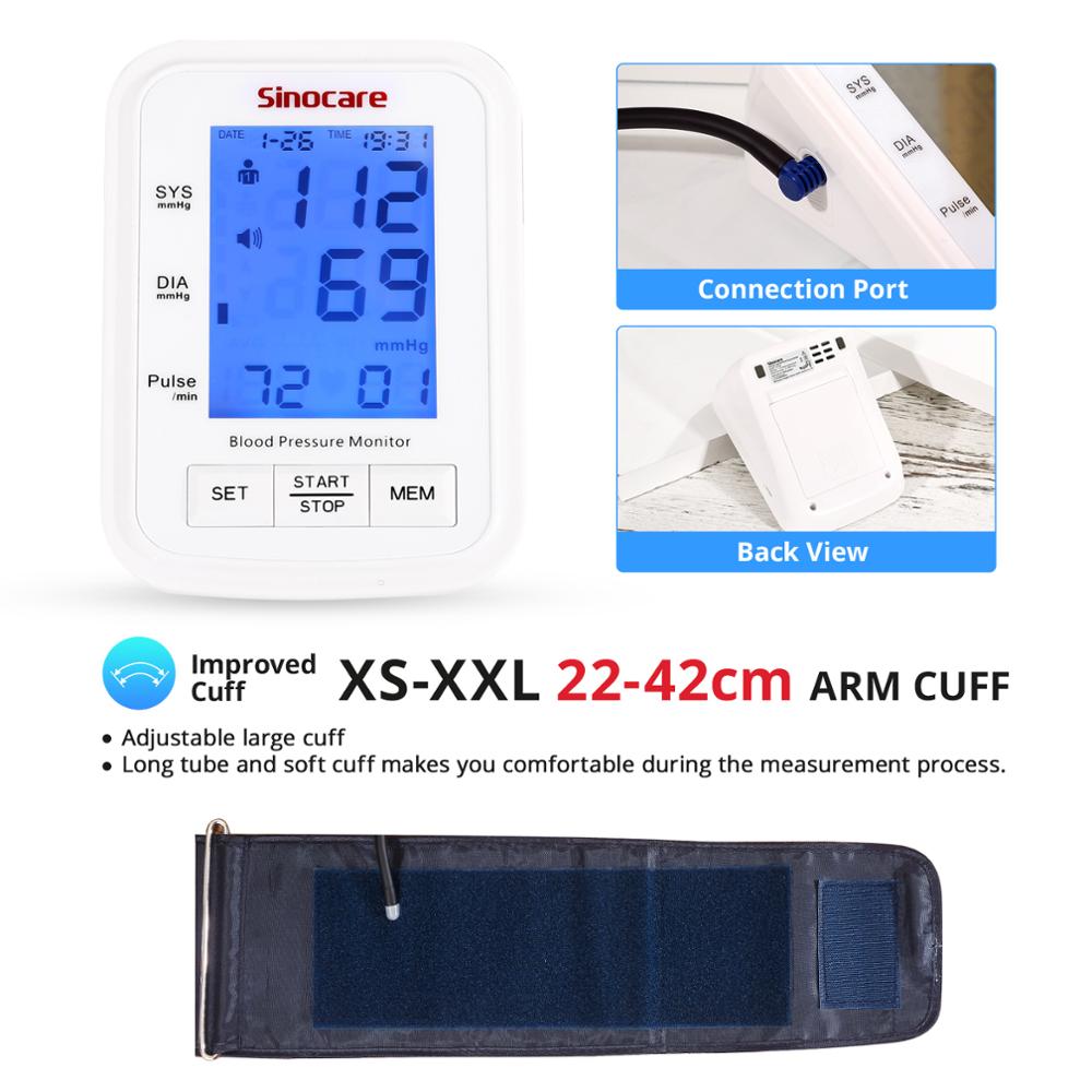 Sinocare Automatic Upper Arm Blood Pressure Monitor 823 Digital Blood pressure monitor 24-34cm