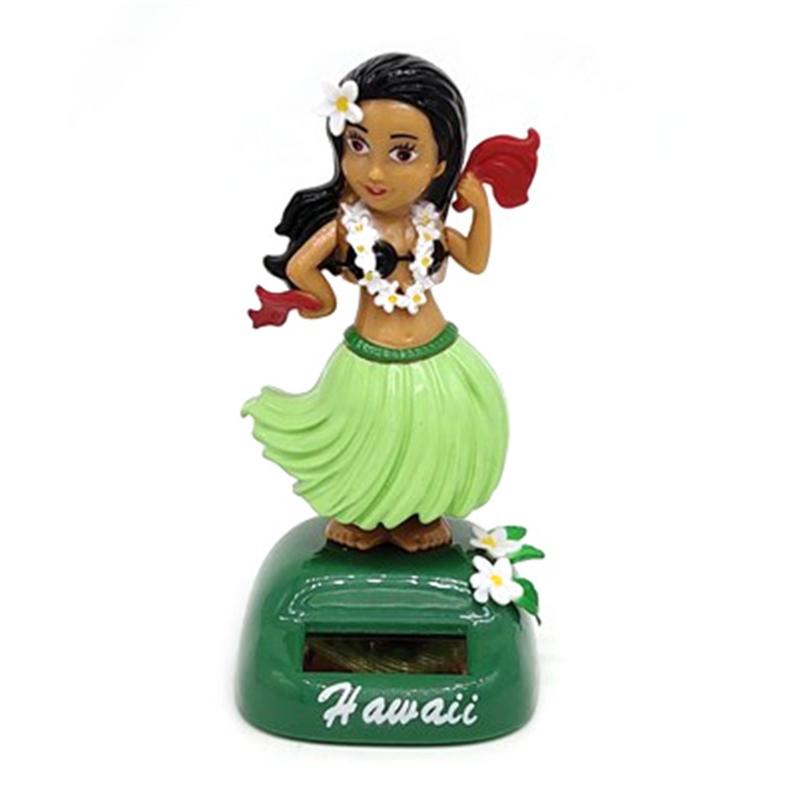 Sol dansende hawaii pige hula ryster hoved legetøj soldrevet auto interiør dekompression instrumentbræt ornament bil tilbehør: B-type