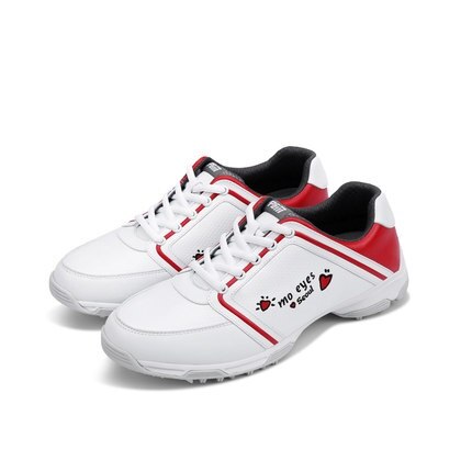 Pgm dam golfskor mjukt läder vattentäta skor dam spikes anti-halk bra grepp resistenta golfskor sneakers  eu35-40: Röd / 4.5