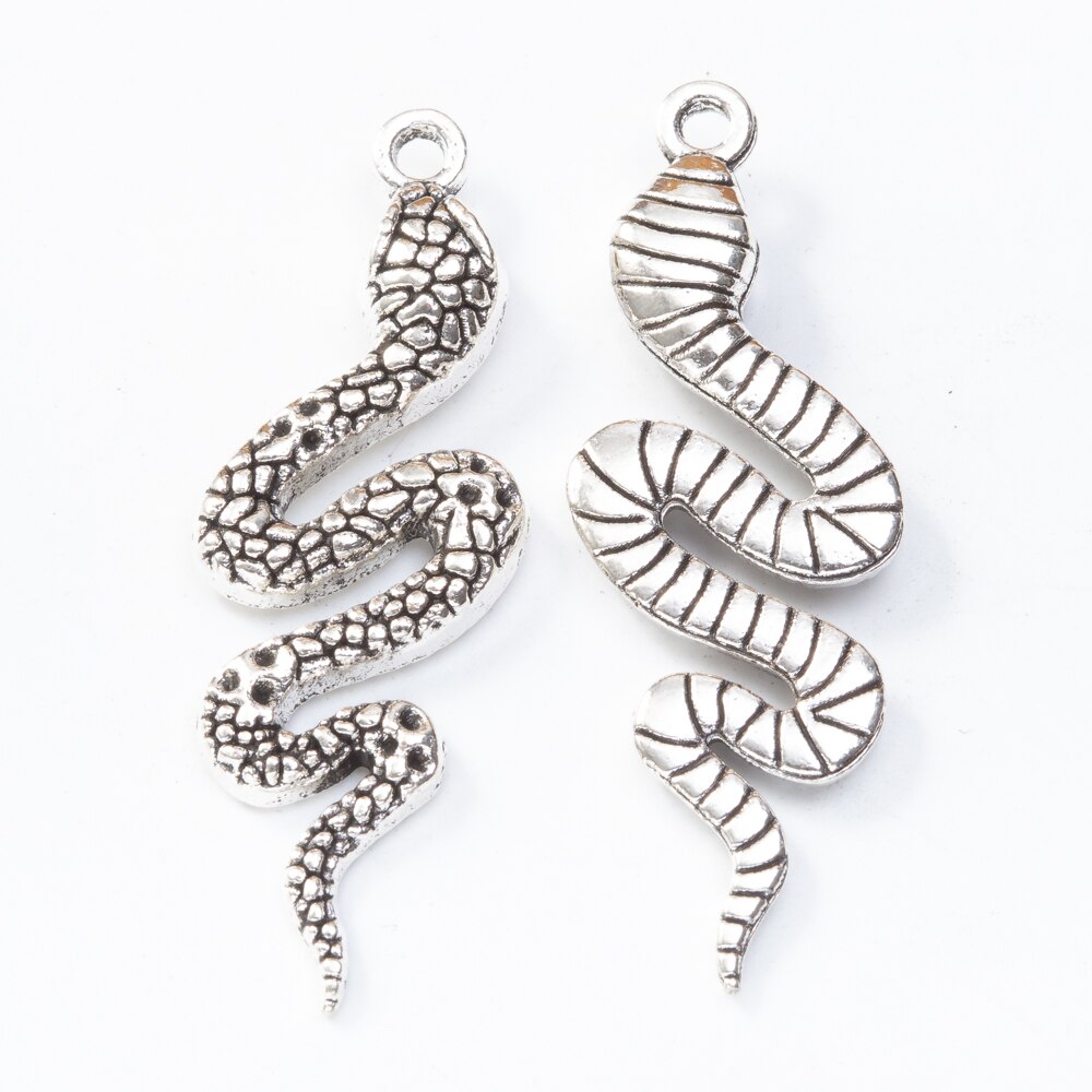 Colgante de serpiente con forma de Animal para mujer, pulsera, collar, accesorios de joyería, 8300, 8 Uds.: Ancient silver