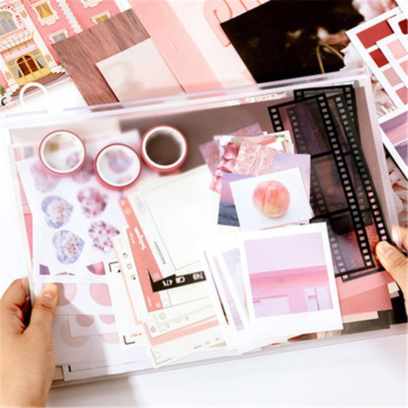 Diy Scrapbooking Sticker Label Masking Craft Tape Literary album series Tape sticker material paper set Decorative Stickers