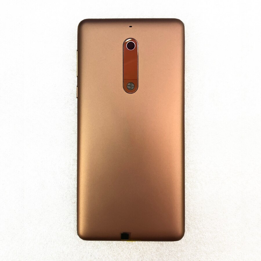 Original til nokia 5 ta-1053 1024 1044 enkelt hus mobiltelefon lcd midterste ramme bag batteri dør dæksel volumen afbryderknap