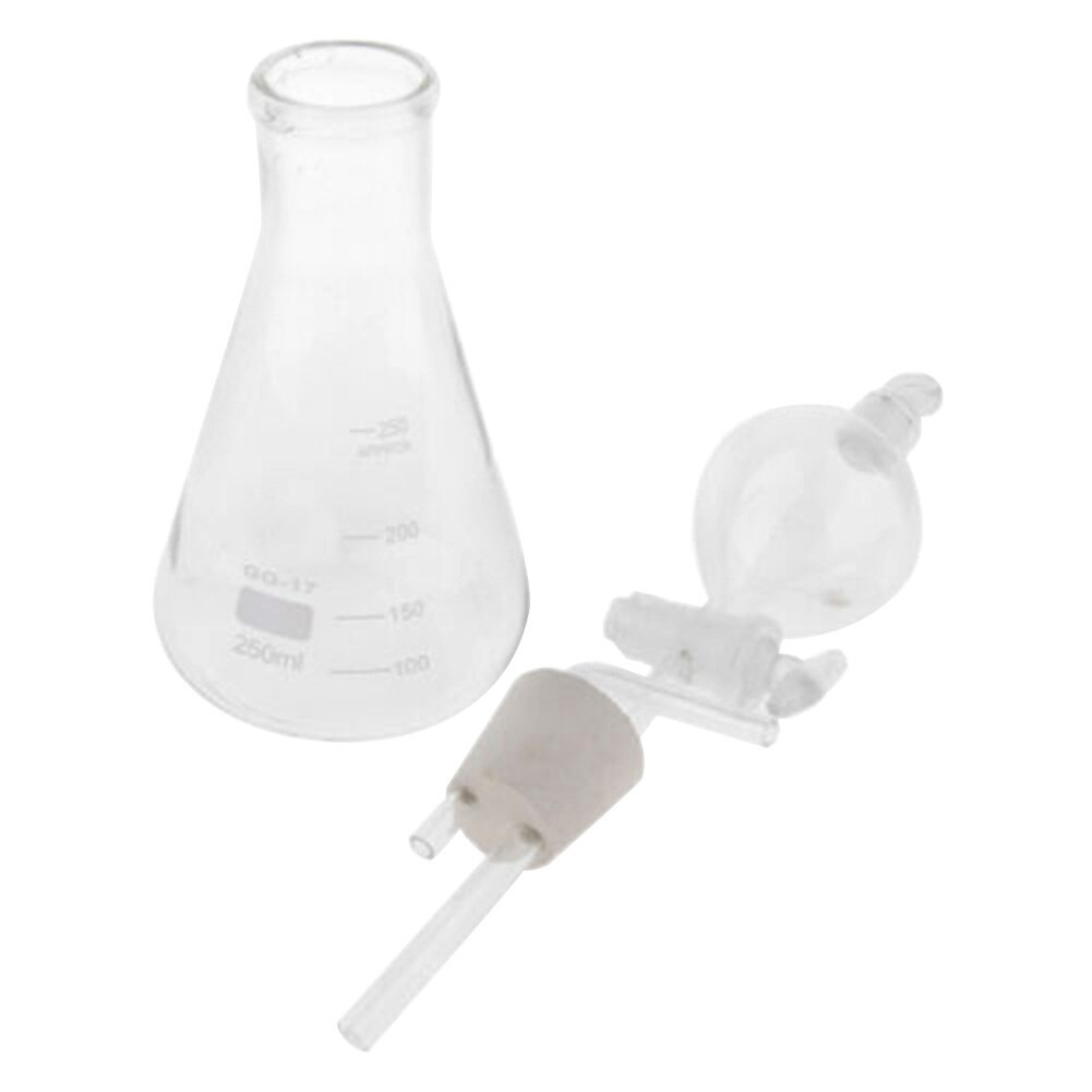 Glass Conical Flask Separatory Funnel Stopper Lab Gas Generator Apparatus Kit like oxygen hydrogen and carbon dioxide