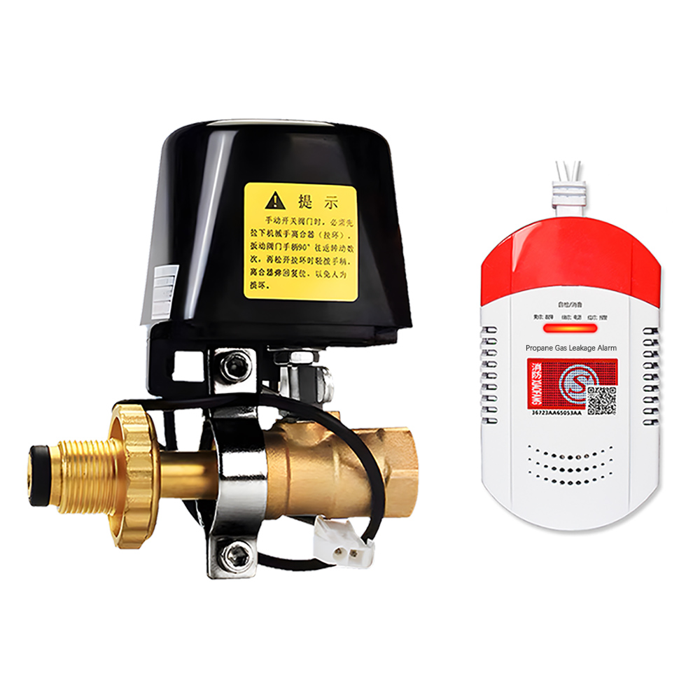 Household LPG Gas Detector With Automatic Valve Propane Leakage Alarm Automatic Shut Off Gas Valve Gas Leaking Protective Tool: indigo