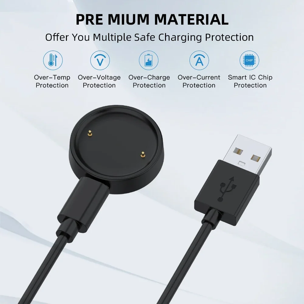 Cargador de reloj para Amazfit BIP 6, Cable de carga rápida magnético [portátil], carga inalámbrica magnética para accesorios Amazfit BIP6