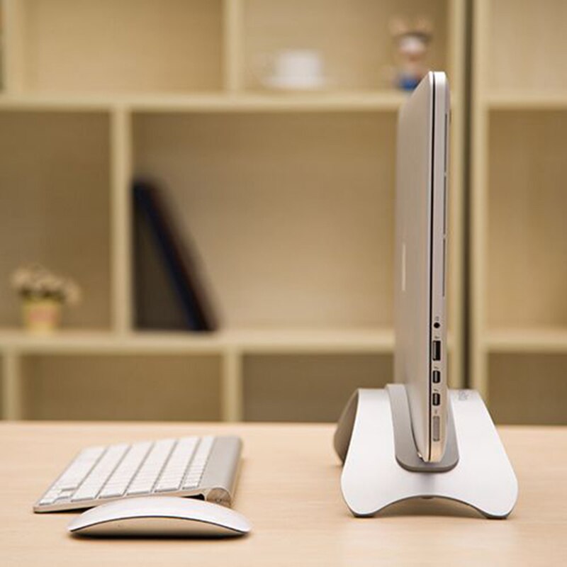 ARVIN Silver Aluminum Alloy Laptop Stand for Macbook Air 11 13 Pro Retina 12 13 15 Vertical Base Desktop Notebook Cooling Stand
