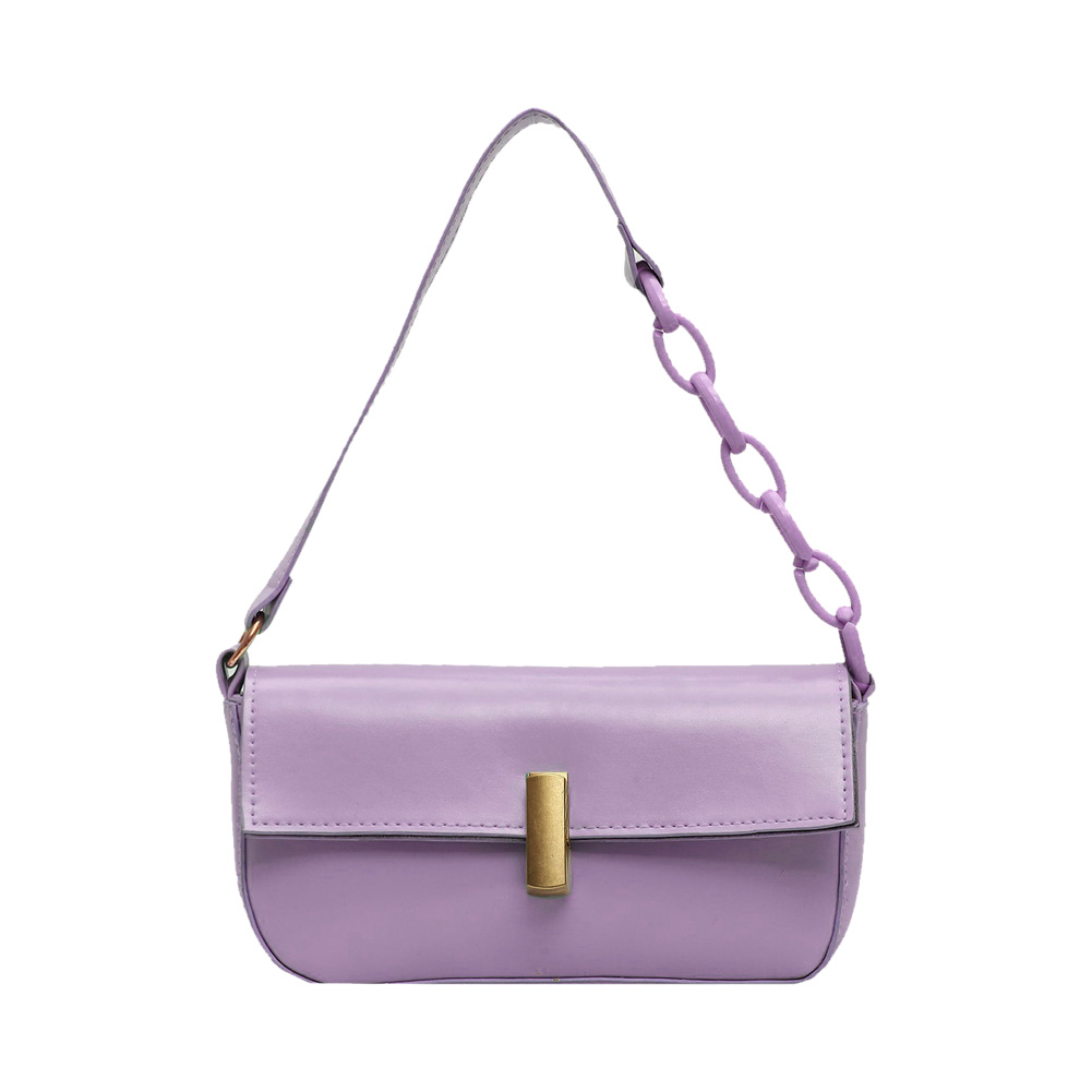 Décontracté en cuir PU fronde sac à main sac à main femmes chaîne épaule sac à bandoulière populaire Simple femme sac quotidien: VIOLET
