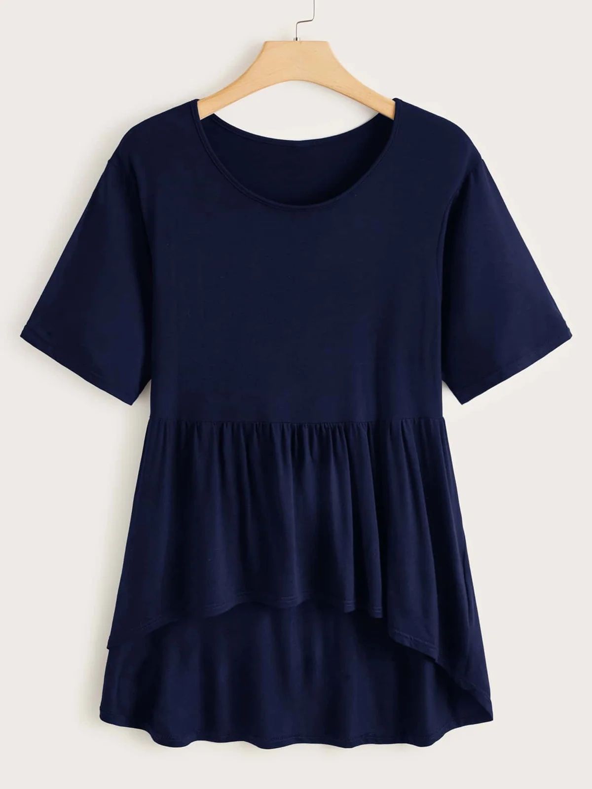 Plus Größe lässig Spitzen Frauen 4XL 5XL 6XL Kurzarm Hallo niedrig Sommer T-Shirt T Elastische Taille Damen Große Größe Bluse 7XL 8XL: 2XL