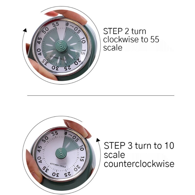 Kitchen Timer 60 Minute Kitchen Visual Timer No Battery Mechanical Countdown Clock Loud Alarm Magnetic Time Management Tool