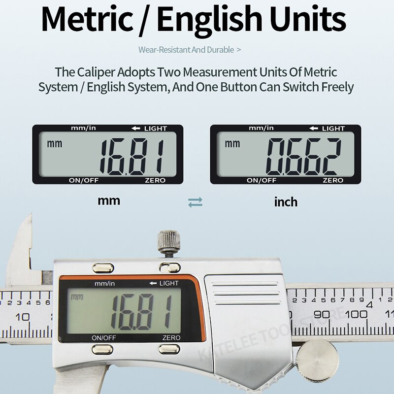 Light Digital Caliper Electronic Micrometer Ruler Digital Vernier Calipers Stainless Steel Digital Pachymeter Measuring Tools