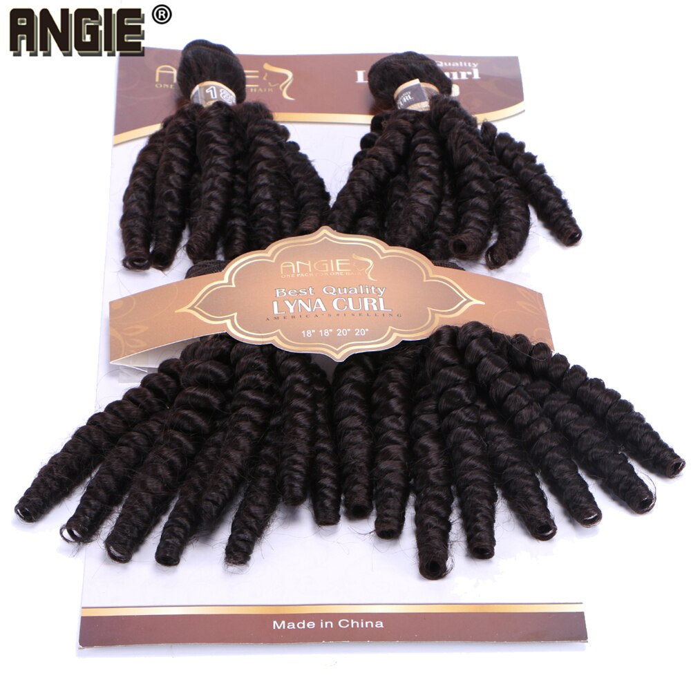 Angie Synthetische Funmi Krullend Haar Bundels 4 stks/pak 18 18 20 20 inches Hittebestendige Haar Weeft Pure Kleur 2 #