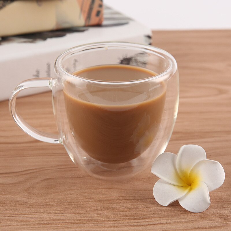 260ml värmebeständig kaffekopp dubbelvägg transparent söt mjölk te glas kopp cocktail vodka vinmugg julkopp