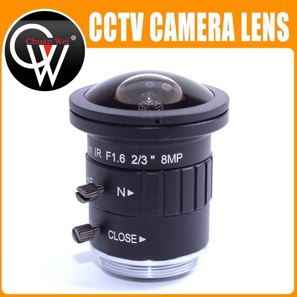 8.0 Mega Pixel 4K 2.5mm CS mount F1.6 Lens 2/3" ir correction 4K CCTV lens for Security CCTV Camera
